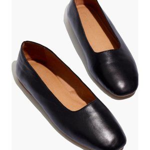 Madewell Square-toe flats in black leather 7.5